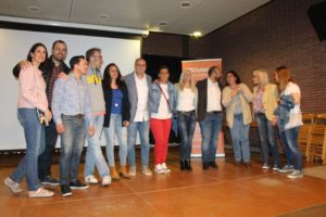 Part de l'equip de Cs la Garriga amb els diputats  Sergio Sanz i Blanca Navarro i el nº 6 de la llista de Cs al Parlament Europeu Jordi Cañas.